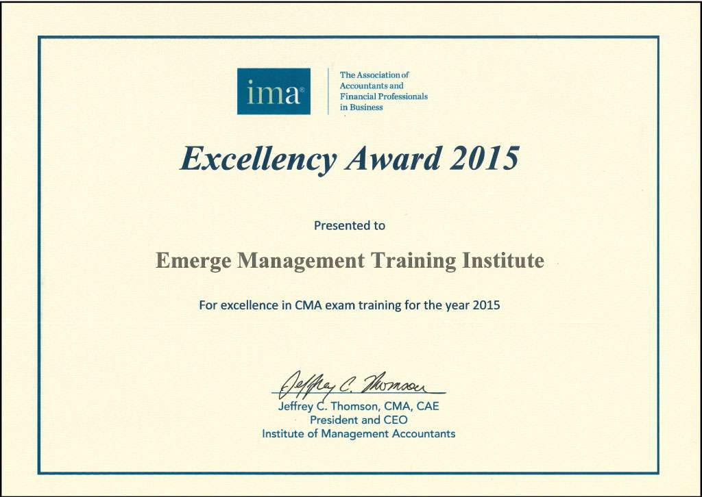 Excellency Award 2015 Emerge Management Training Institude
